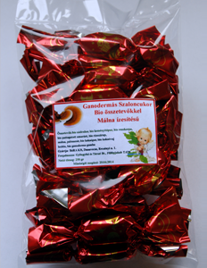 Ganodermás szaloncukor (málnás ízesítésű)